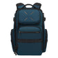 Men's waterproof laptop backpack, blue with front zip pocket and padded shoulder straps