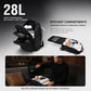 Men's waterproof laptop backpack, black with open compartments and front organizer panel