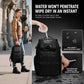 Men's waterproof laptop backpack, black with water-splashing fabric and front pocket