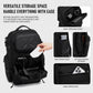 Black waterproof laptop backpack with front zipper mesh pocket and side storage pocket