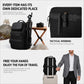 Black laptop backpack with tactical webbing and organizer pouches