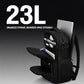 Black laptop backpack with open top and zip front compartments