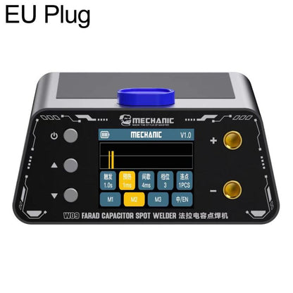 Handheld mini Faraday capacitor spot welder, dark control panel with EU plug