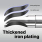 Thickened plated soldering tip with curved end, silver finish and black collar
