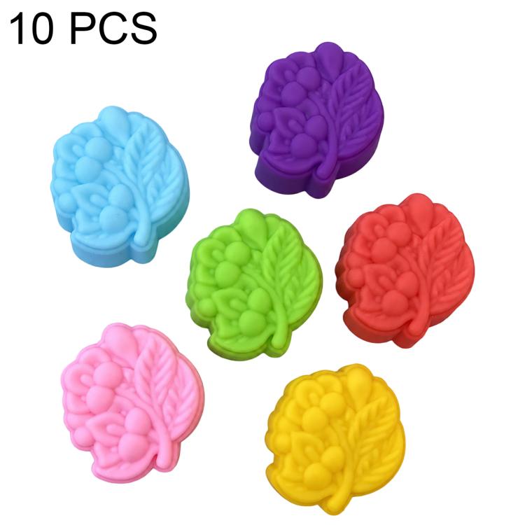 High-temperature silicone flower molds set, 10-pack, leafy 3D flower molds in assorted colors