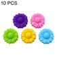 Set of 10 silicone flower molds: purple, pink, green, yellow, and blue blossoms