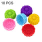 Set of 10 silicone flower molds: green, purple, light blue, pink, yellow, and red blossoms