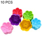 High-temperature silicone flower molds set, 10-pack, assorted multicolor petal shapes