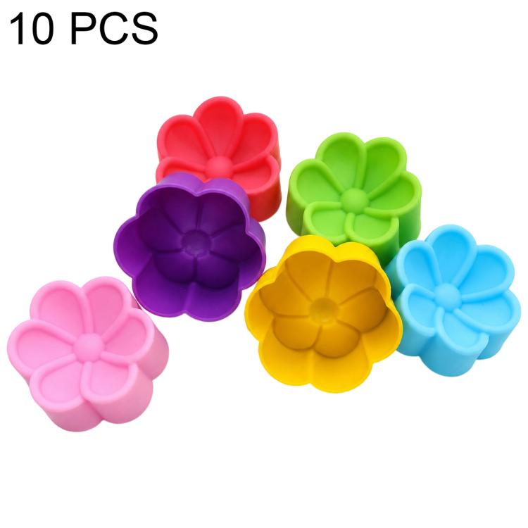 High-temperature silicone flower molds set, 10-pack, assorted multicolor petal shapes