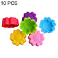 High-temperature silicone flower molds set, 10-pack, assorted colored 3D flower molds