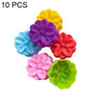 High-temperature silicone flower molds set, 10-pack, layered 3D flower shapes in color
