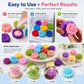 Silicone flower mold set for easy demolding, molded flower shapes in assorted colors