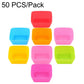 Silicone cake baking mold set of rectangular square cups in red, blue, orange, pink, yellow, green