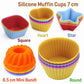 Silicone cake baking mold set featuring square, heart, star, round, and mini bundt shapes