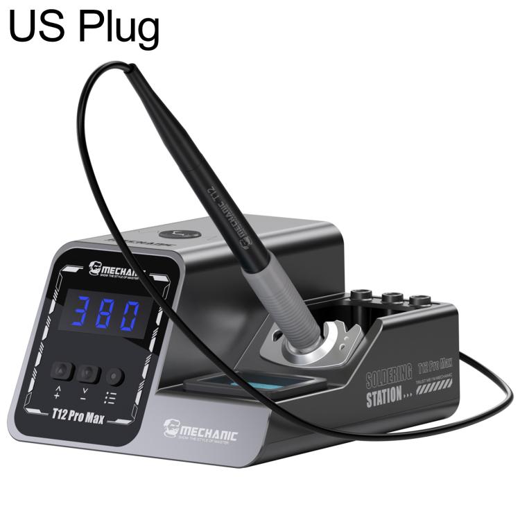 Soldering station with US plug, digital temperature display and black pen in stand