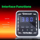 Digital display control panel with temperature readout and buttons on soldering station