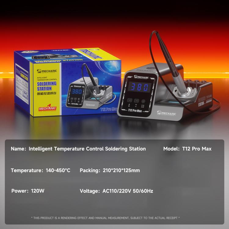 Soldering station kit with control unit, iron in stand, and product box