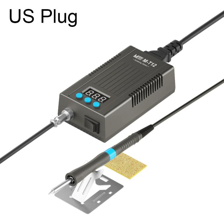 US plug portable soldering station with digital display and blue control buttons