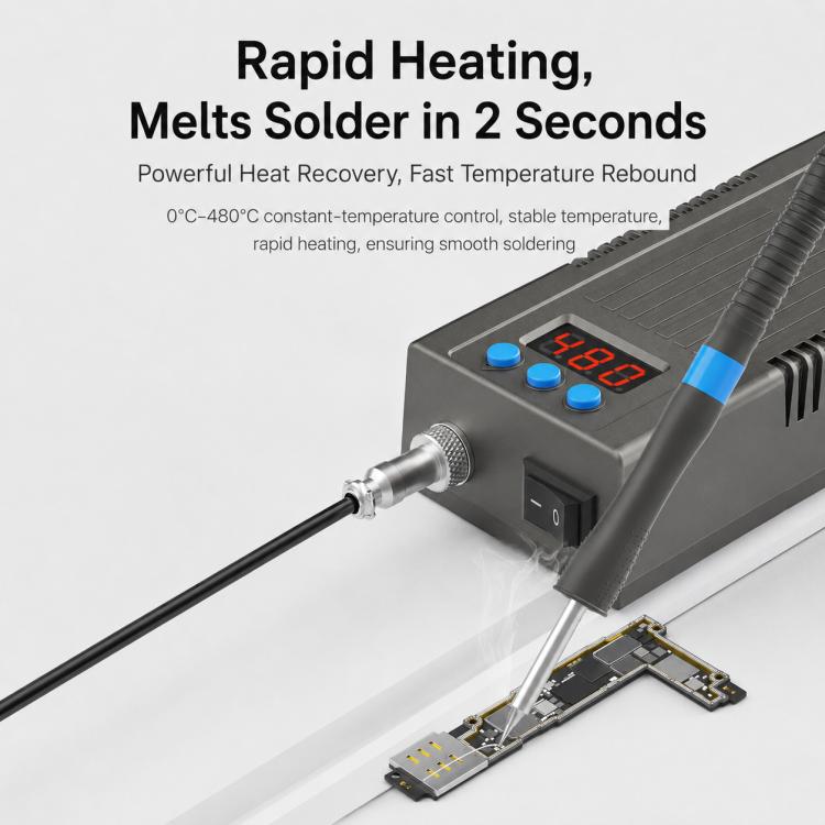 Soldering station with soldering iron and digital temperature readout