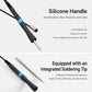 Soldering iron with silicone handle and integrated soldering tip