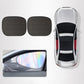 Black geometric privacy car window shades, two curved panels for side windows