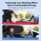 Black geometric privacy car window shade installed for rear seat window