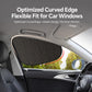 Black geometric privacy car window shade with optimized curved edge fit