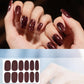 Waterproof glitter nail stickers, dark burgundy solid color, 12 per sheet