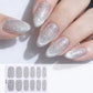 Waterproof glitter nail stickers, silver solid color, 12 per sheet