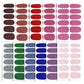 Glitter nail sticker sheets with oval decals in assorted colors: red, blue, green, pink.