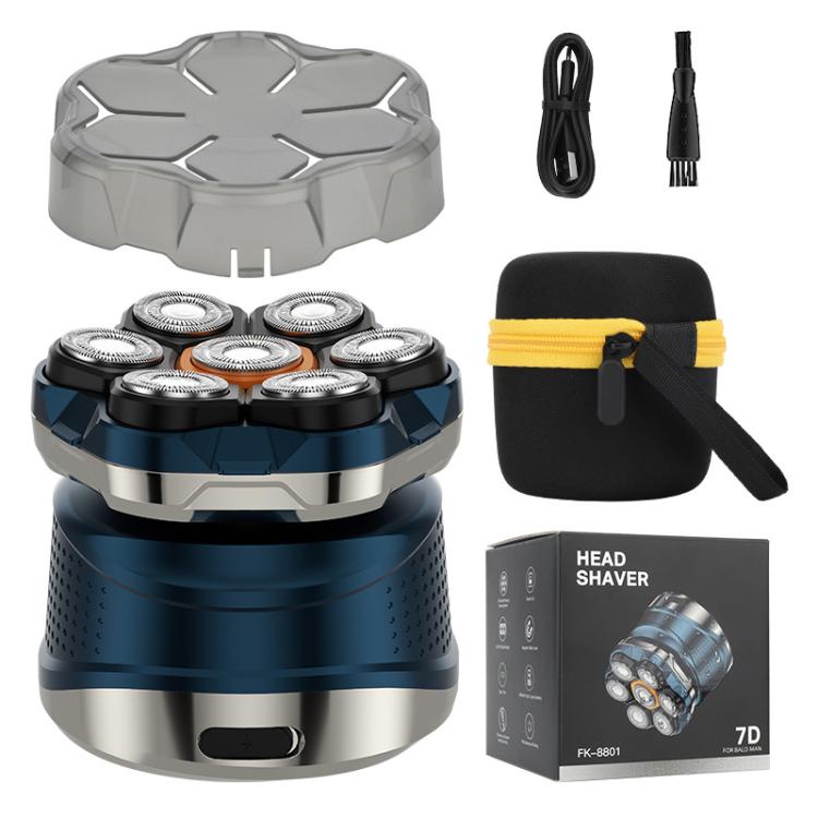Electric shaver kit with storage case, charging cable, and cleaning brush