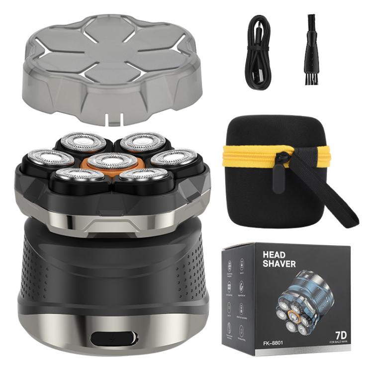 Electric shaver kit with storage case, charging cable, and cleaning brush