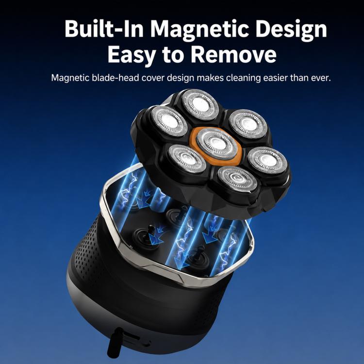 Electric shaver with detachable magnetic blade-head cover