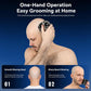 Handheld electric shaver used on facial hair