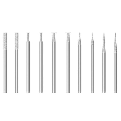 Replacement drill pen tips set with silver shafts and sparkly textured end caps