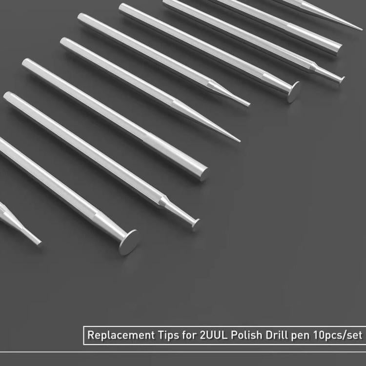 Assorted replacement polish drill pen tips with silver needles and pointed ends