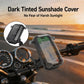 Motorcycle phone holder with dark tinted sunshade cover for navigation screen