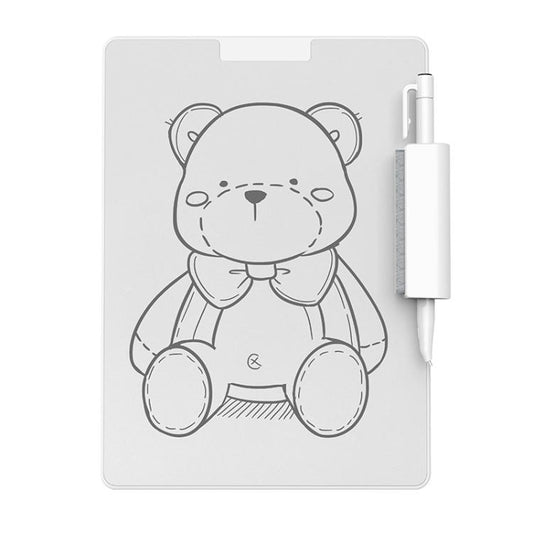 Magnetic whiteboard with cute bear drawing and capped magnetic stylus attached