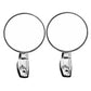 Set of two vintage-style round mirrors with chrome housings and rectangular support brackets
