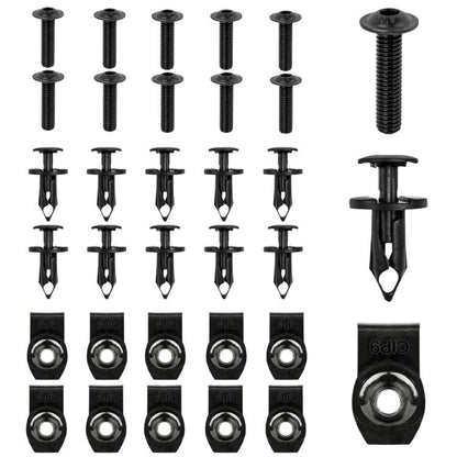 10-piece U-shaped clip nut and Torx screw fastener set with black metal clips and nuts