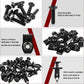 Black nylon rivet clips, Torx screws, and U-type flat nuts, 10 pcs