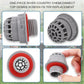 Gray replacement top debris screen filter with red ring and circular vent pattern