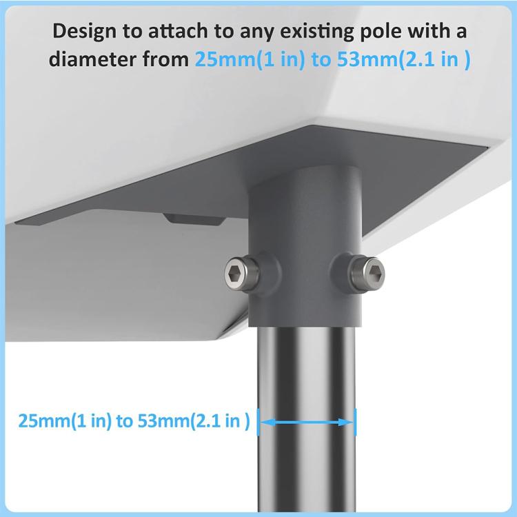 V3 adapter mount with twin bolts for attaching to 25–53 mm poles
