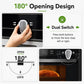 White child-proof oven door lock latch with wide 180-degree opening design