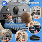 Black child-proof oven door lock latch installed on oven door near control area