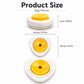Egg piercer set with yellow cap on white base, shown with size view
