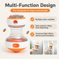 Orange transparent rolling treat-dispensing ball toy with sound-and-light effect