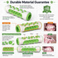 Durable green and gray dog chew teething stick with serrated inner groove and nubs