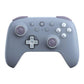 Dark blue wireless game controller with D-pad, face buttons, and dual analog sticks