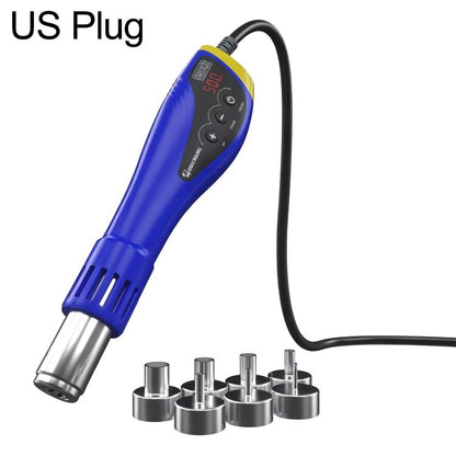 MECHANIC hot air gun with digital display, blue handle, metal nozzle, US plug
